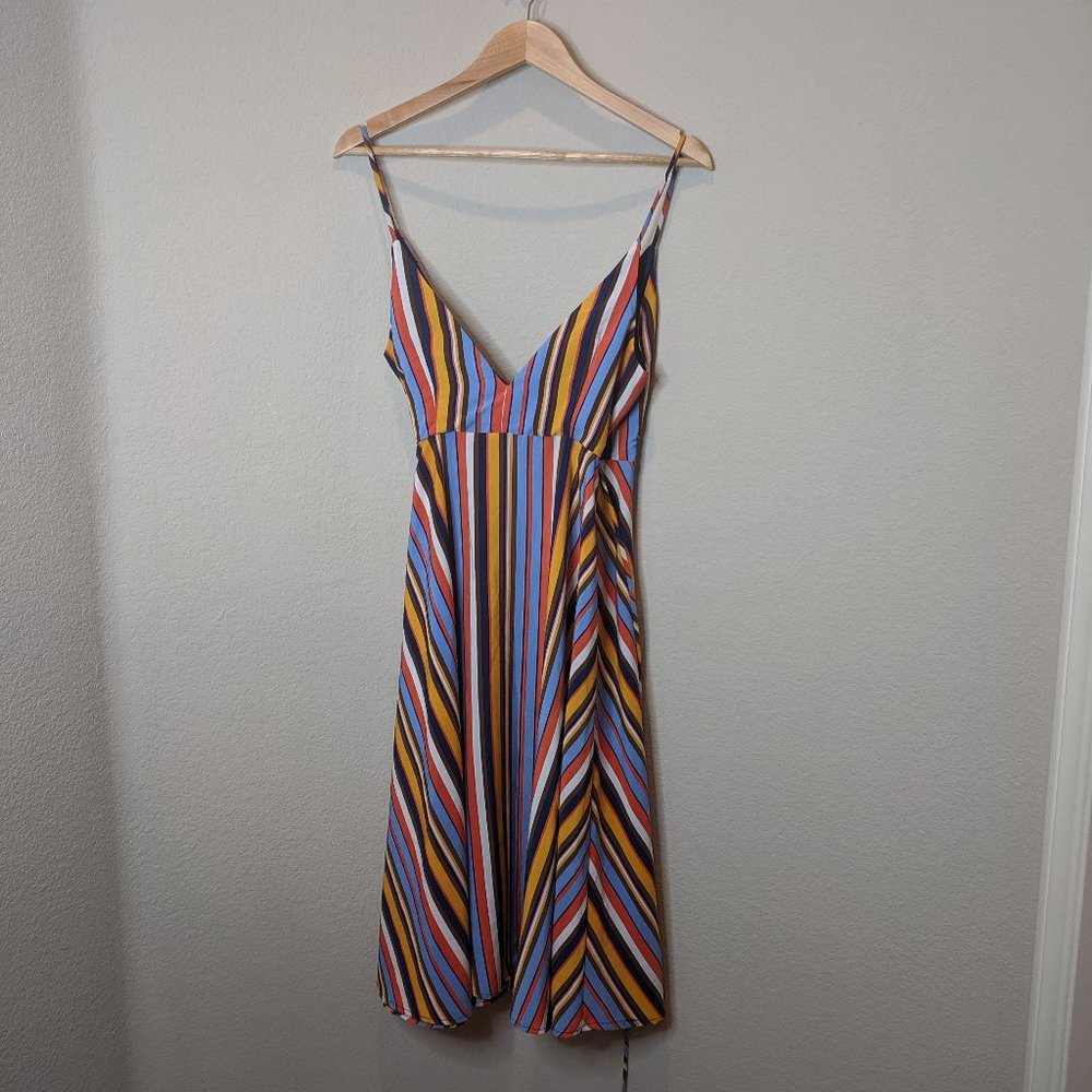 Like New! Forever 21 Striped Tie Dress M - Picture 4 of 5